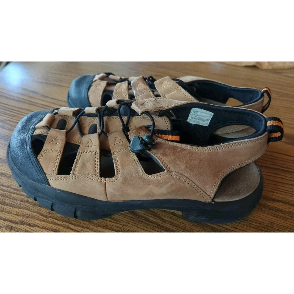 Alpine Design Men Fisherman Sandals Brown Leather Drawstring Size‎ 10